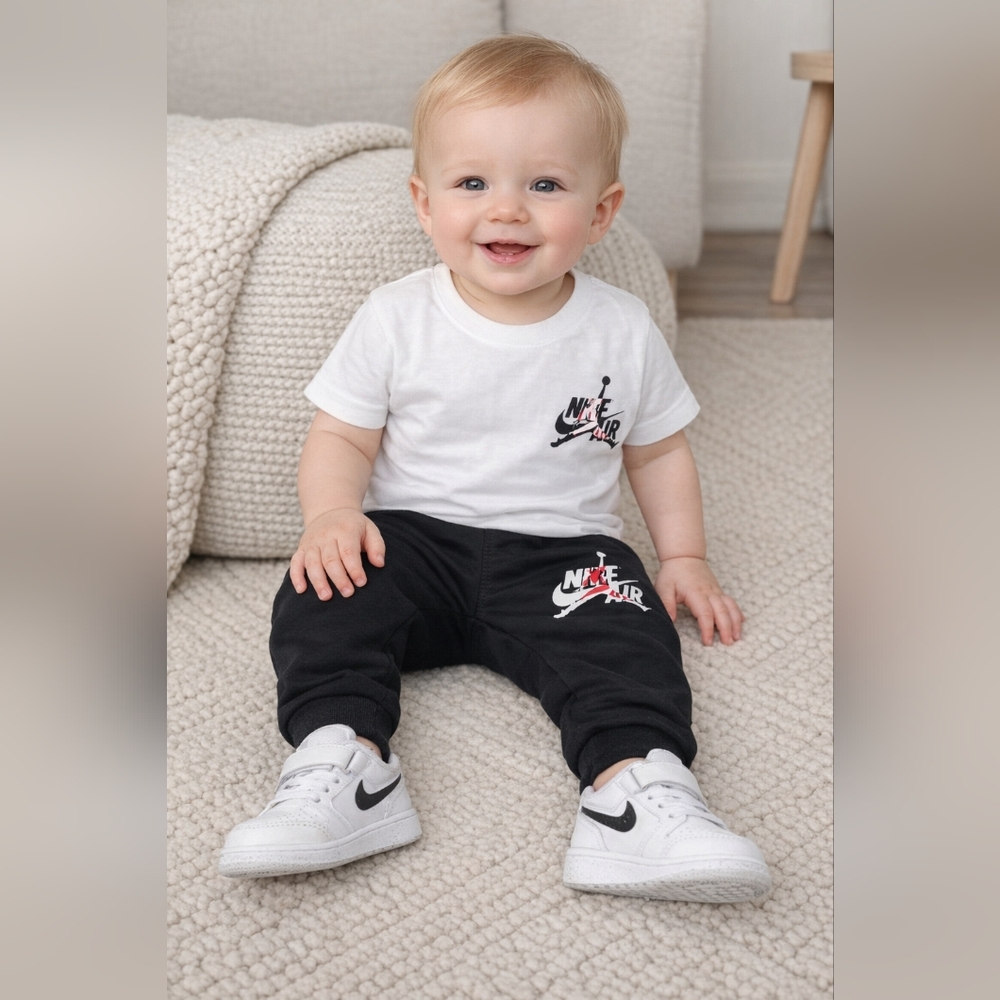 Nike Kids Black and White Joggers